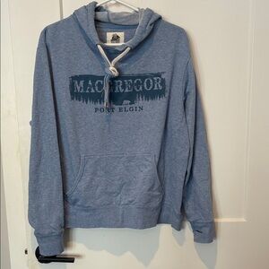 Women’s Oversized Blue Hoodie with Front Logo. B10
